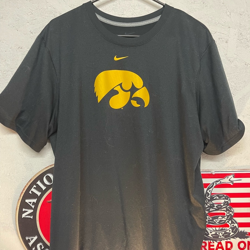 University of Iowa Dri-Fit logo tee.